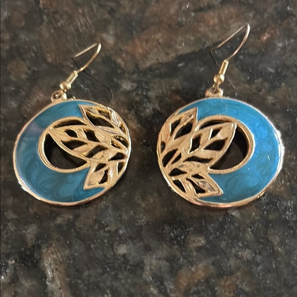 edgar Berebi Jewelry - Edgar Berebi Gold and Blue Leaf Earrings